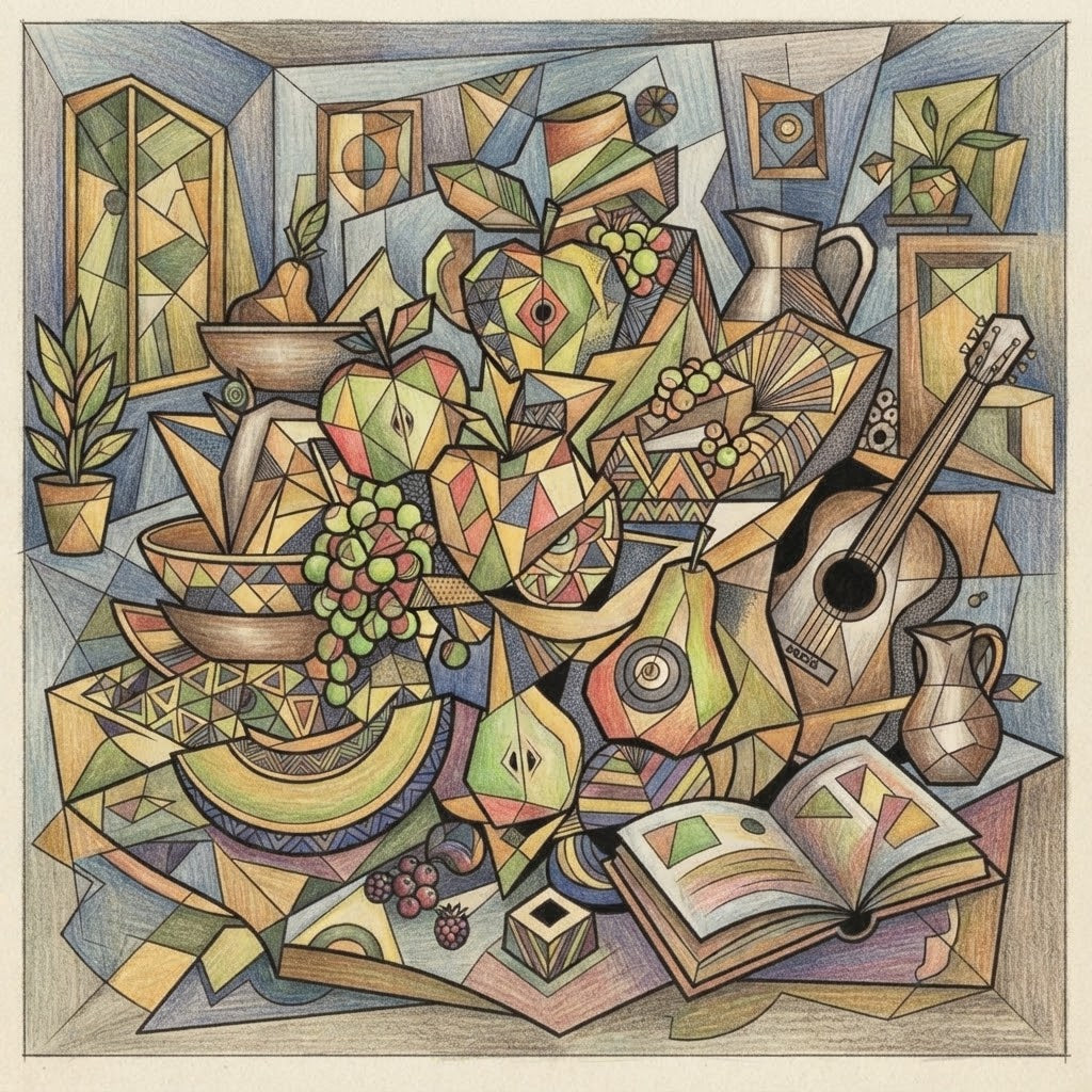 Cubist Visions: Cubism Coloring Book: 60 Geometric & Abstract Designs for Creative Expression, Mindfulness & Modern Art Lovers