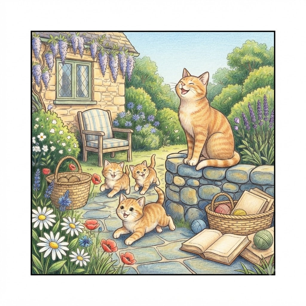 Cozy Cat Mom Coloring Book: 52 Heartwarming Adventures with Mama Cat & Her Kittens - Bold and Easy Stress-Relief Coloring for Cat Lovers