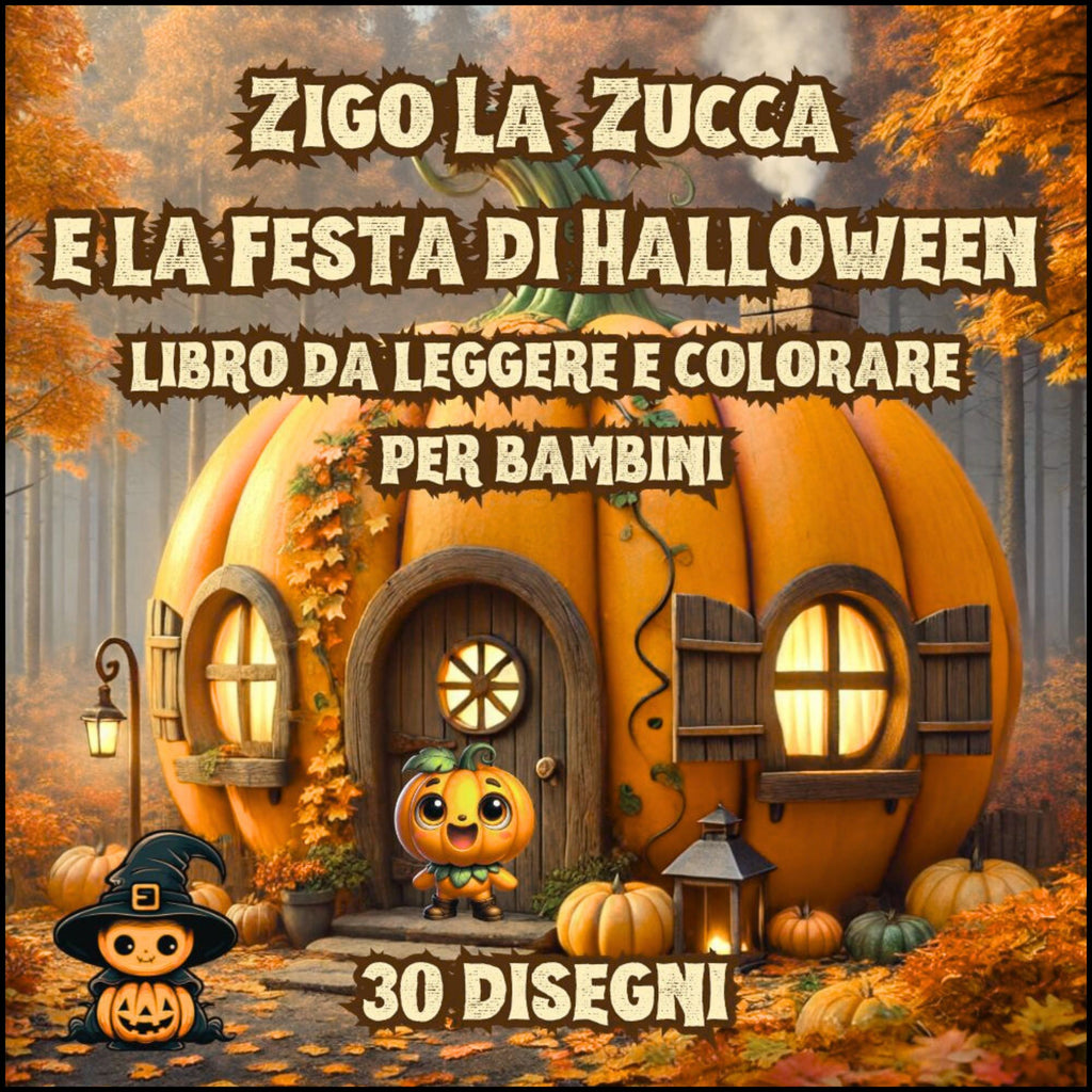 Zigo La Zucca e la Festa di Halloween: Libro da Leggere e Colorare per Bambini: L'avventua di Zigo da leggere e colorare fino alla Festa di Autunno: 30 Disegni
