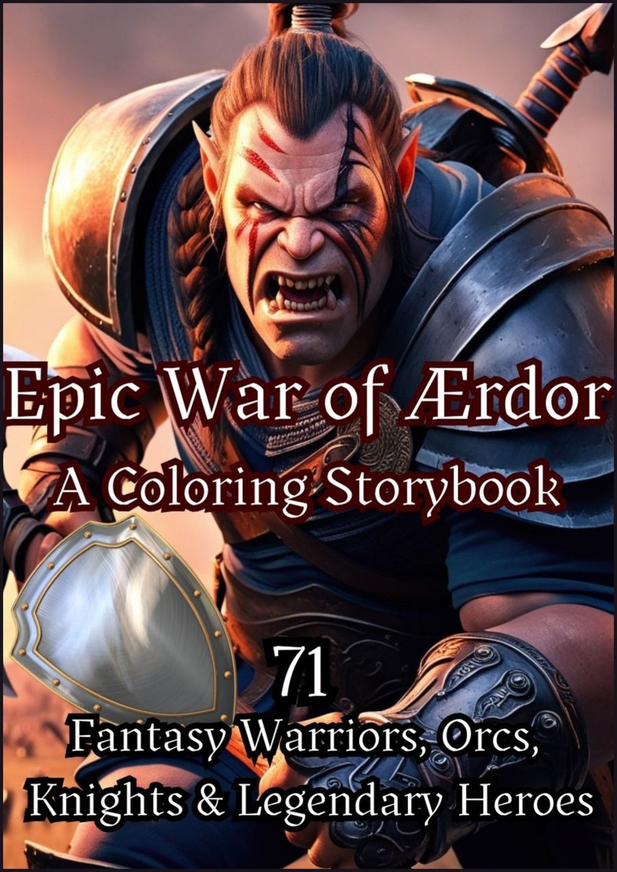 Epic Battles of Ærdor: Orcs, Werewolves, Knights, and Legendary Heroes: Fantasy Warriors Coloring Book for Adults