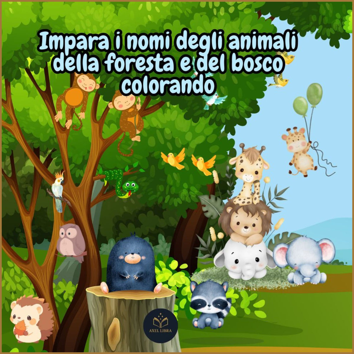 Il Grande Libro degli Animali: 97 Bellissimi Disegni da Colorare per i più piccoli: Con i Nomi degli Animali in Italiano e Inglese: Imparare Colorando