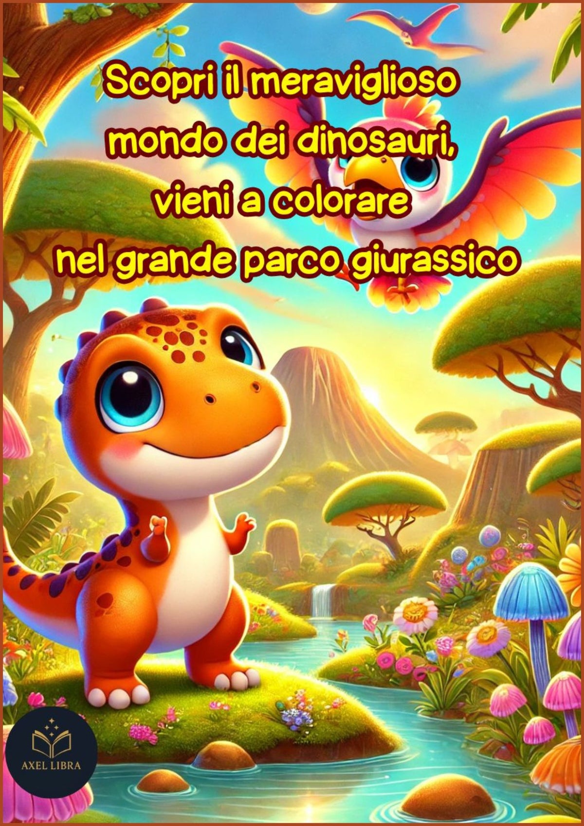 Animali del Giurassico: Libro da Colorare: 50 Simpatici Dinosauri da Colorare per Bambini da 2 a 6 anni