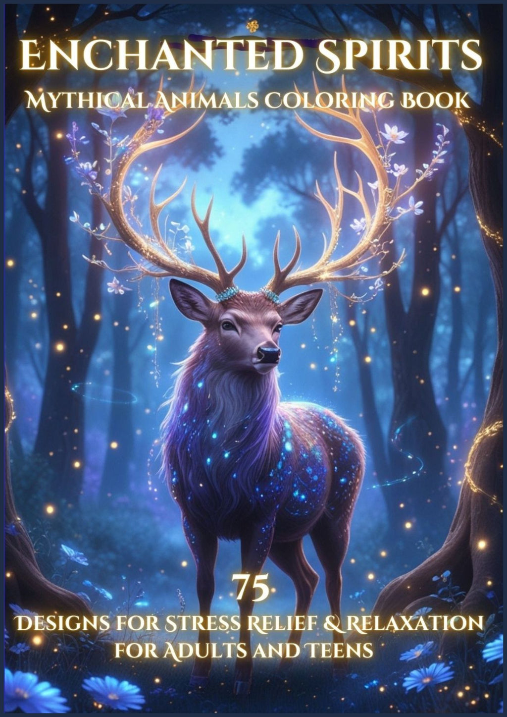Enchanted Spirits: Mythical Animal Coloring Book: 75 Designs for Stress Relief & Relaxation for Adults and Teens