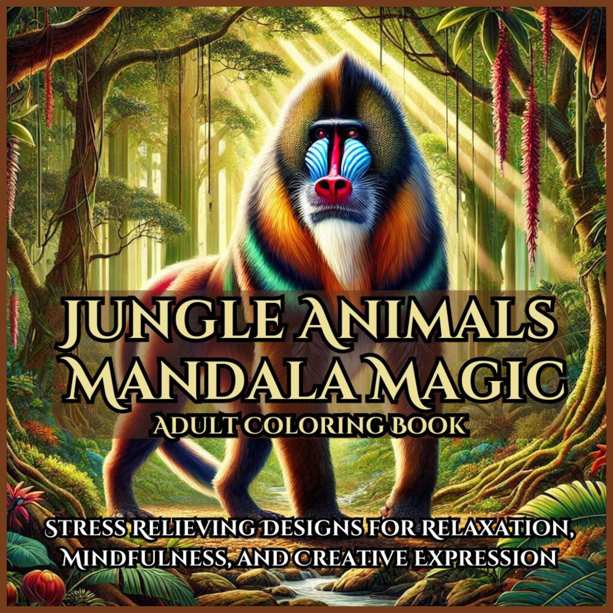 Jungle Animals Mandala Magic Adult Coloring Book: Stress Relieving Designs for Relaxation, Mindfulness, and Creative Expression