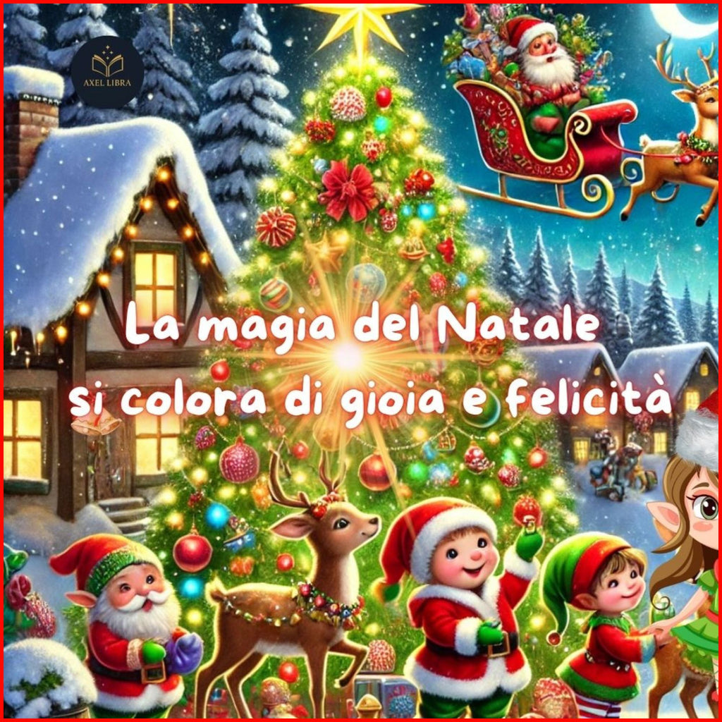 Buon Natale!: Libro con 45 disegni da colorare: Babbo Natale Elfi Renne e tanti Regali per tutti i bambini