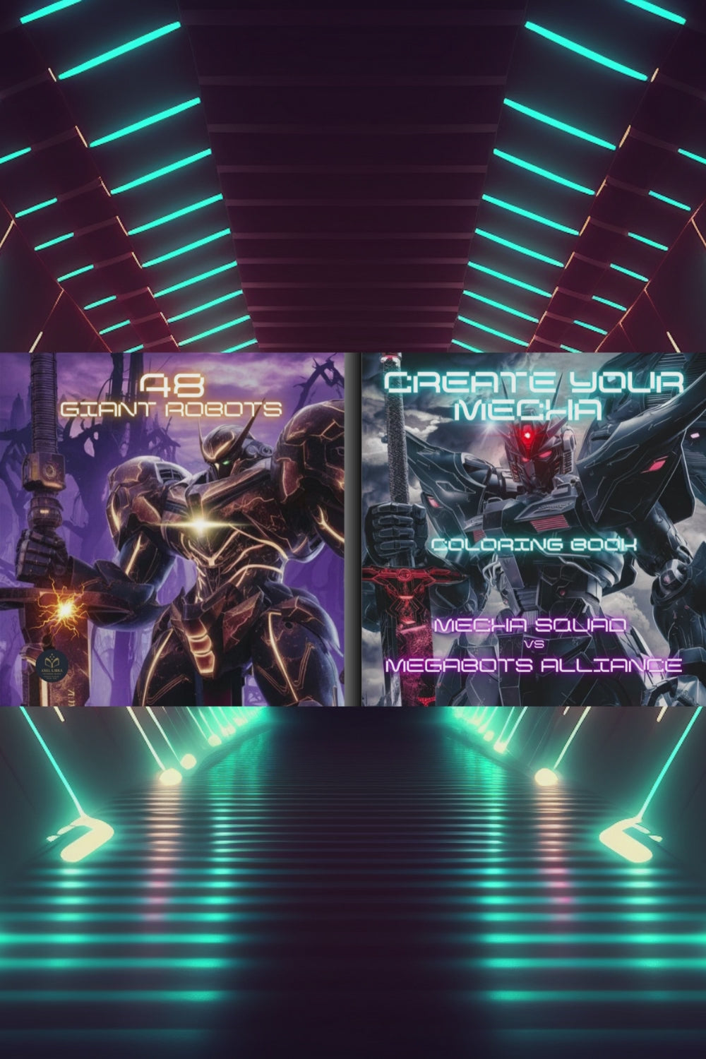 mecha robots coloring book