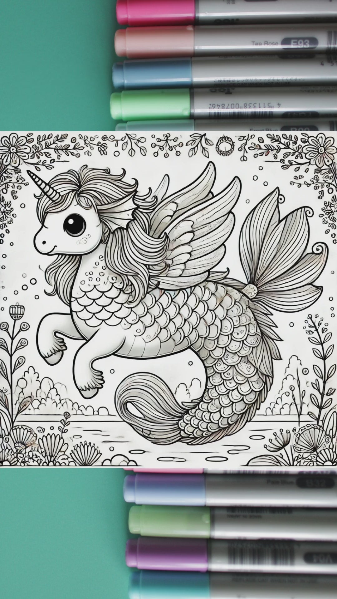 animali fantastici e magici da colorare per bambini