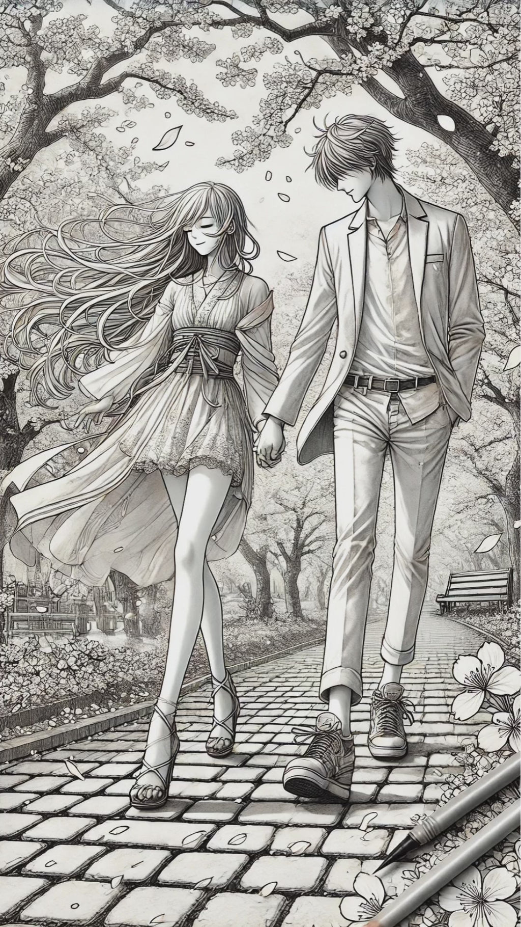 manga love romance coloring book