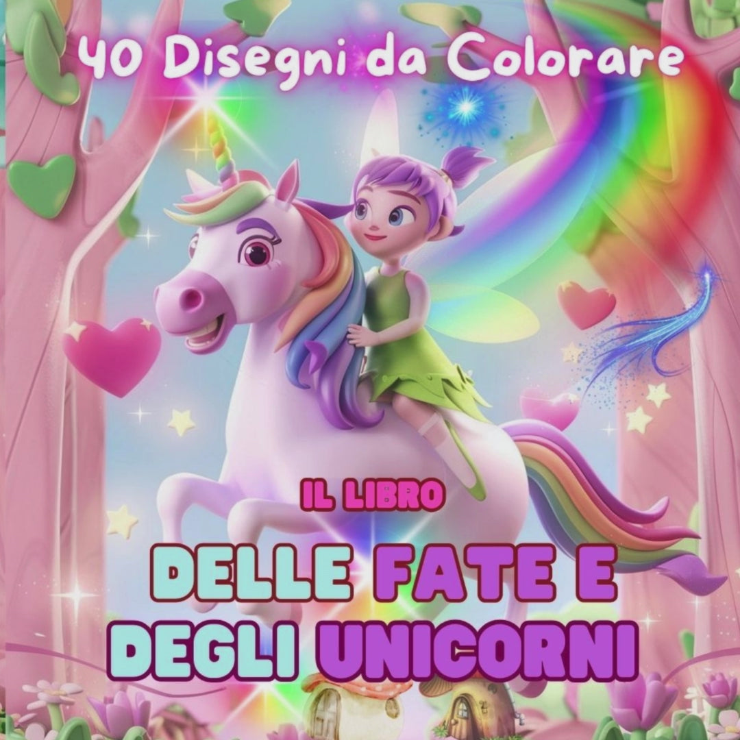 fate e unicorni da colorare per bambini