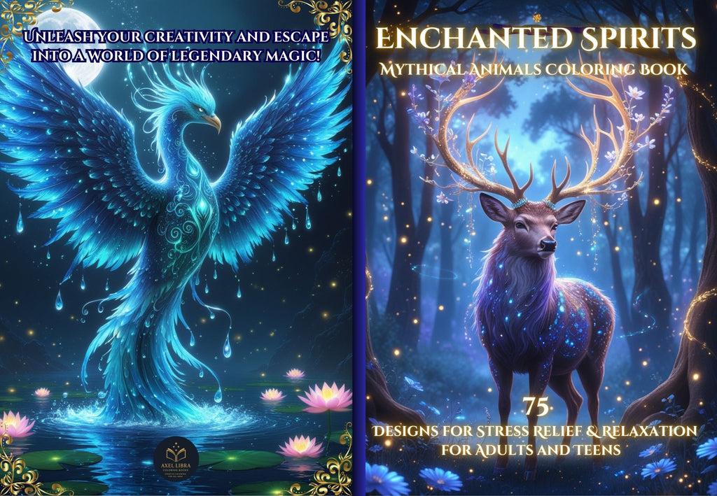 Mythical animal creatures coloring Book