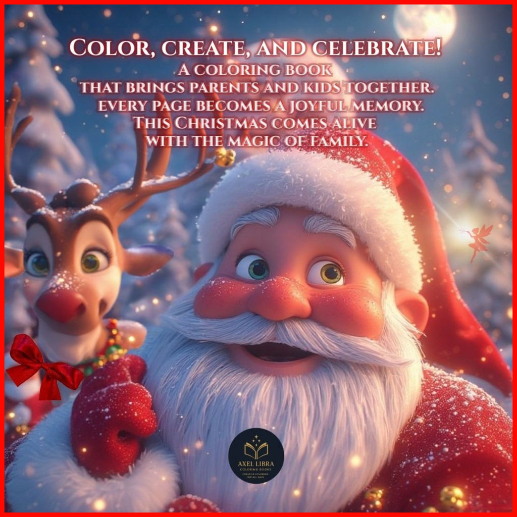 Santa’s Winter Wonderland Family Christmas Coloring Book: Christmas Fun for Parents and Children Color Santa, Elves, and Gifts, Side by Side