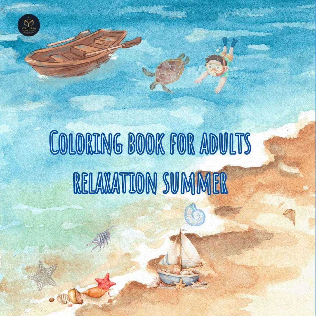 Hello summer coloring book: seascapes for adults
